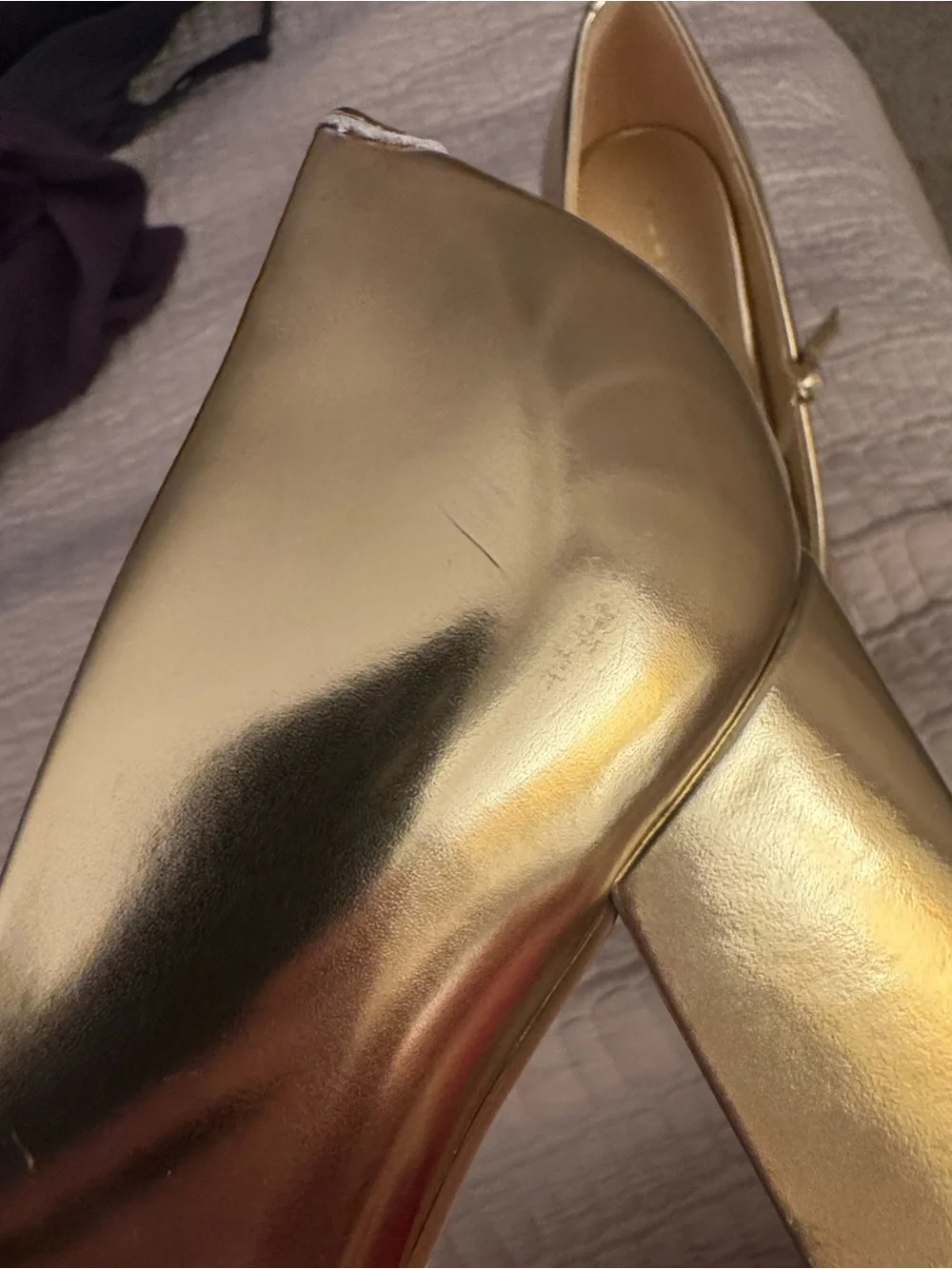 Marc Fisher Gold Mary Jayne Block Heels NWOT Size 7.5